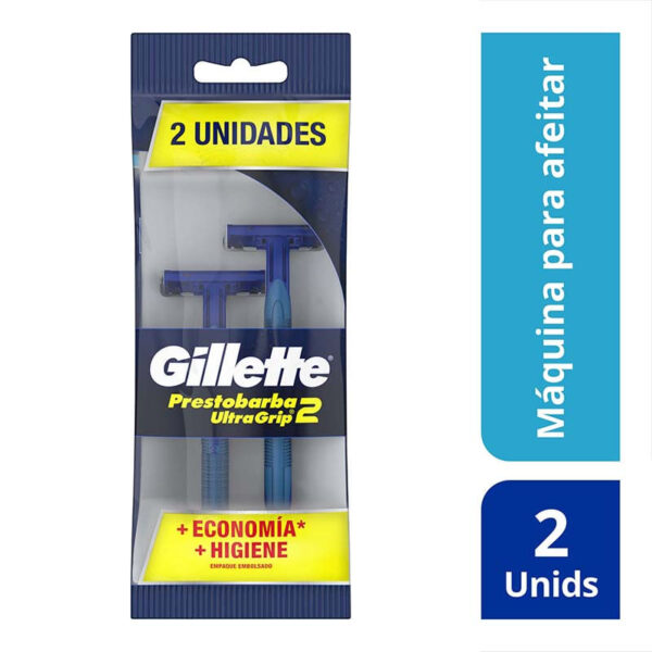 GILLETTE PRESTOBARBA ULTRAGRIP 2 X2UNID