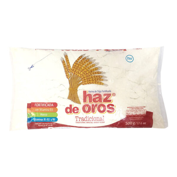 HARINA DE TRIGO TRADICIONAL HAZ DE OROS 500G