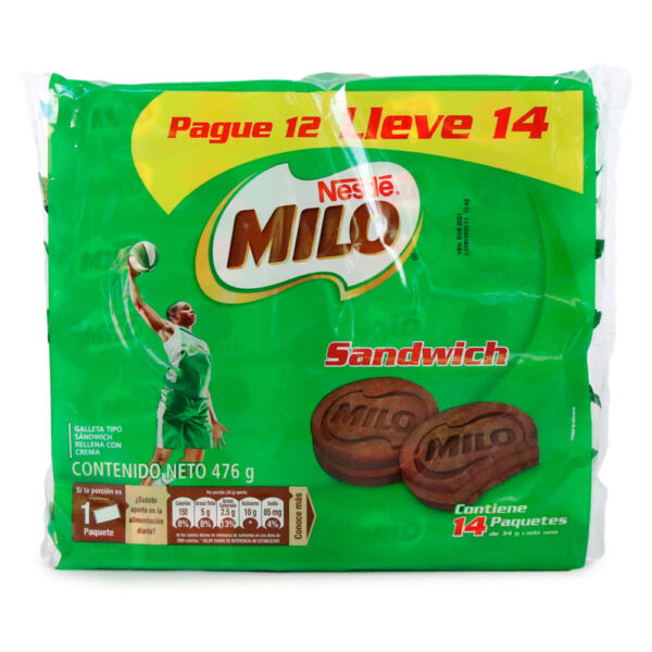 GALLETAS MILO SANDWICH NESTLE X12