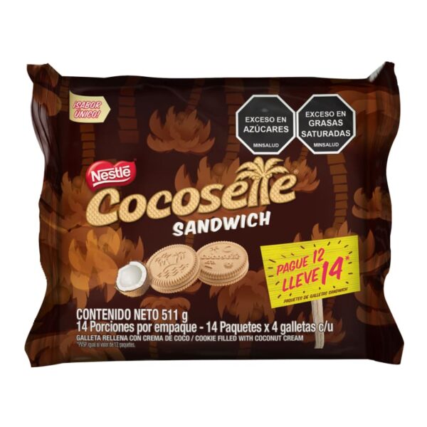 COCOSETTE SANDWICH  14 PAQ X 4 GALLETAS