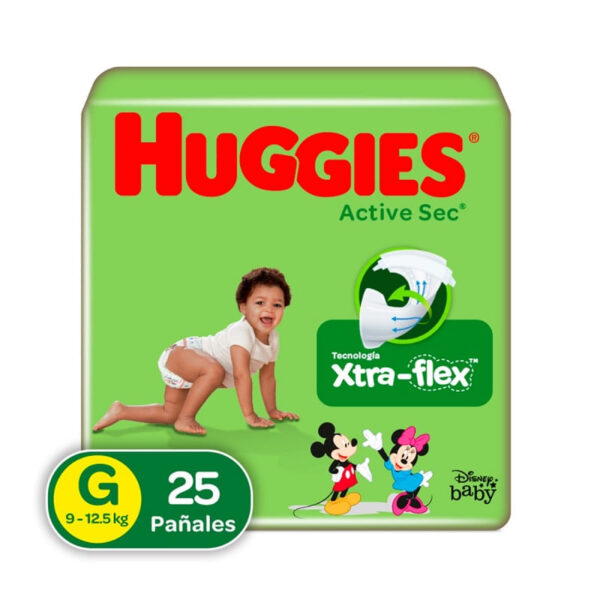 PAÑALES HUGGIES ACTIVE SEC X25 UNID ETAPA 3